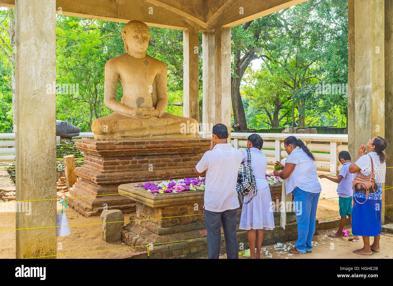 The Buddhist worshipers pray at Samadhi Buddha Statue, located in