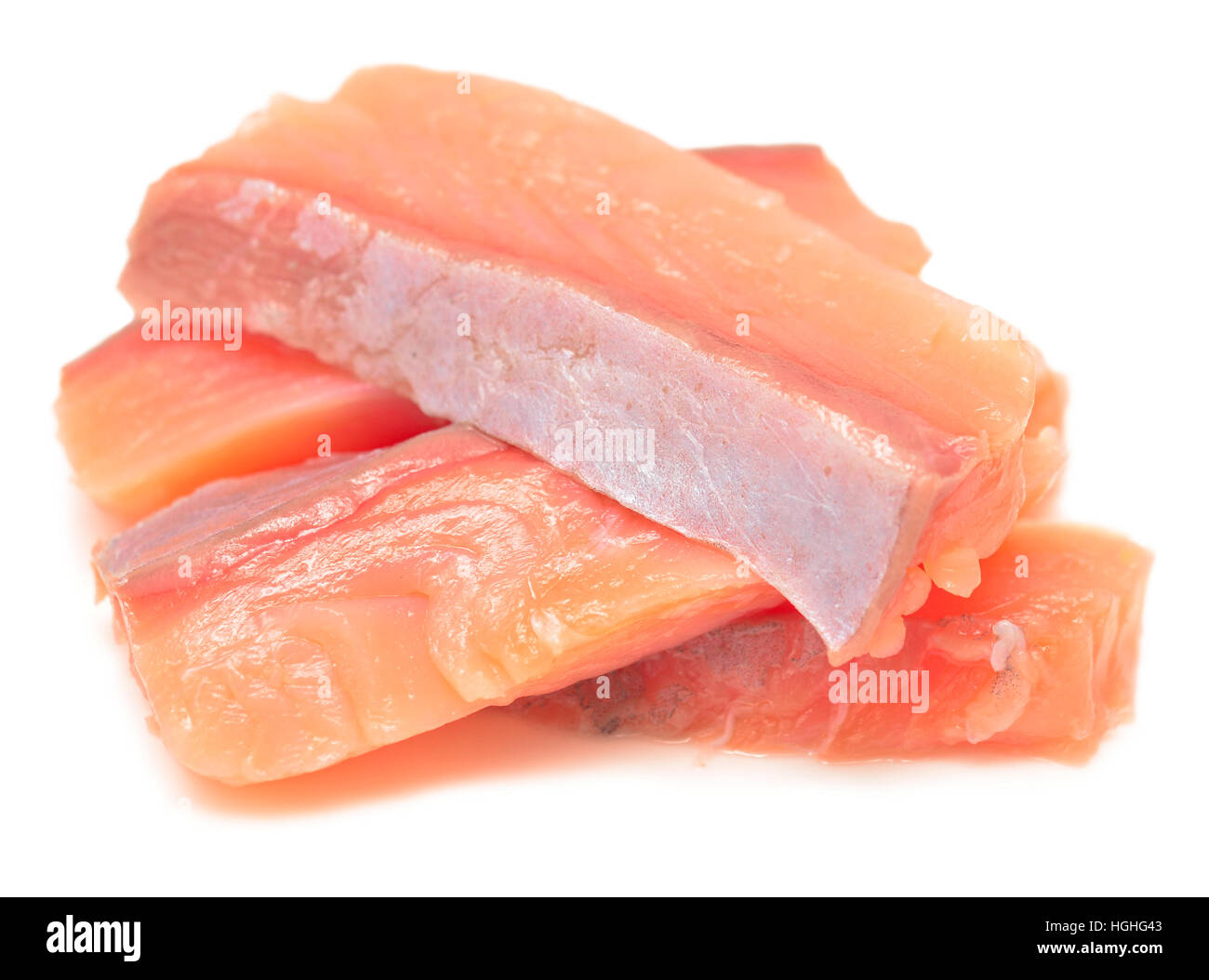 piece of red fish fillet isolated on white Stock Photo - Alamy