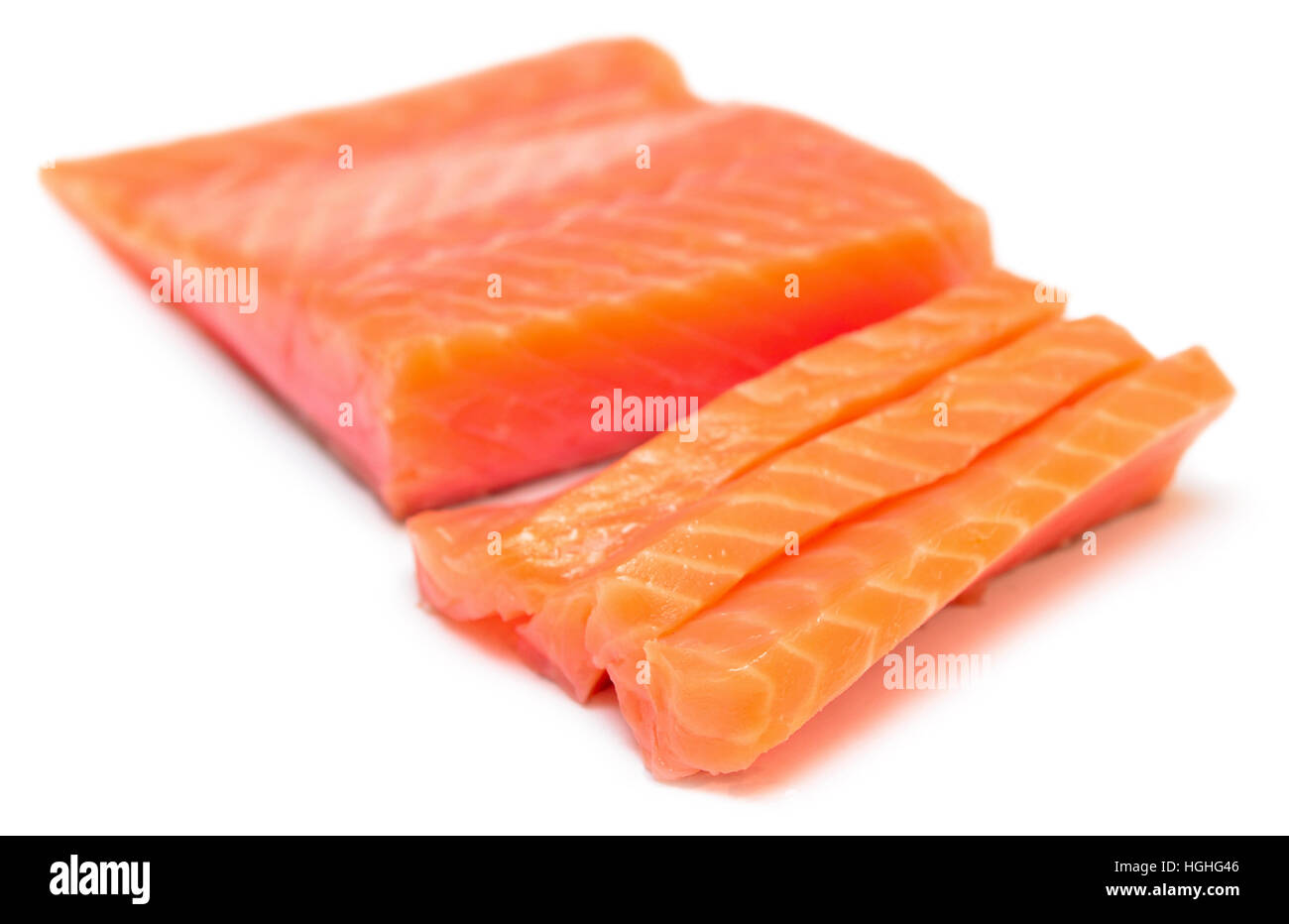 piece of red fish fillet isolated on white Stock Photo - Alamy