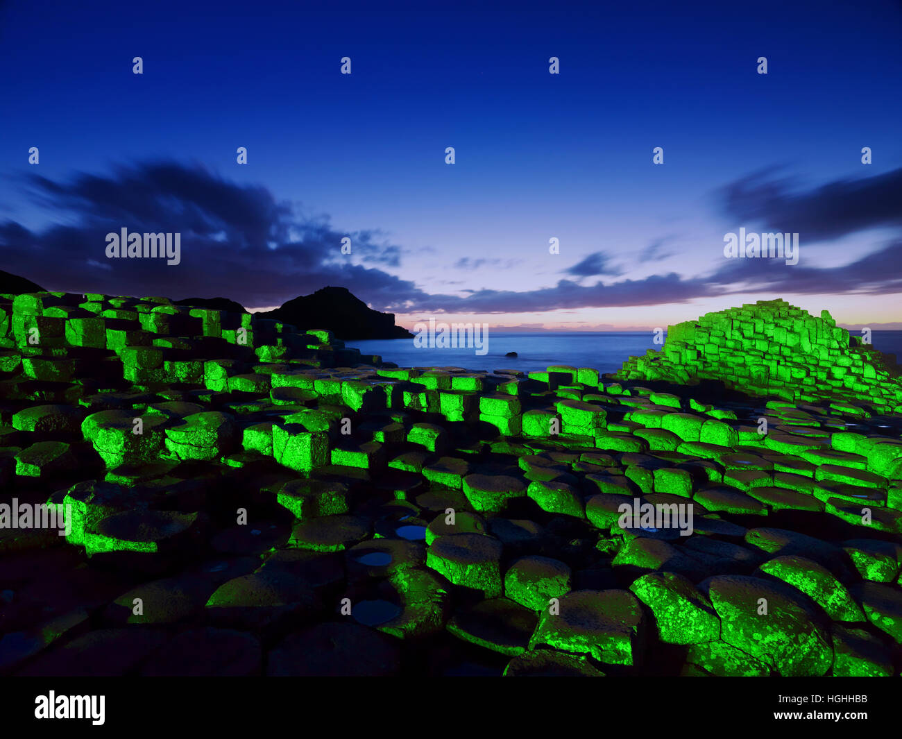 St. Patrick's day at the Giant's Causeway Stock Photo