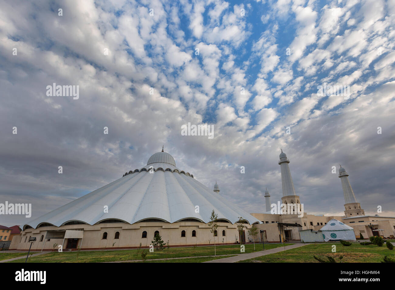 Sheikh Khalifa Mosque known also as Al Nahyan Mosque in Shymkent, Kazakhstan Stock Photo