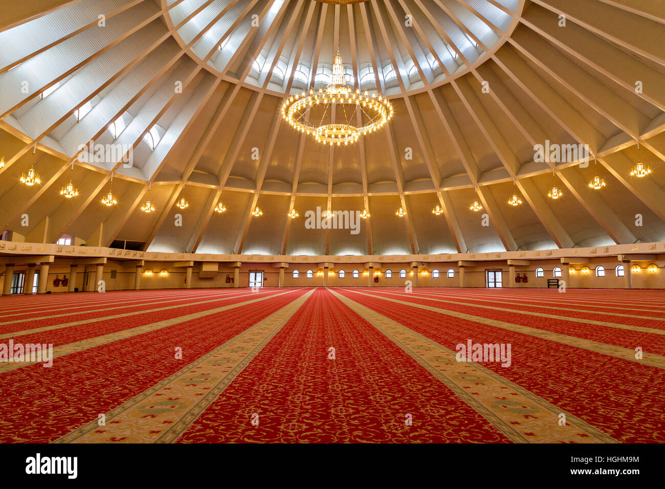 Interior of the Sheikh Khalifa Mosque in Shymkent, Kazakhstan Stock Photo