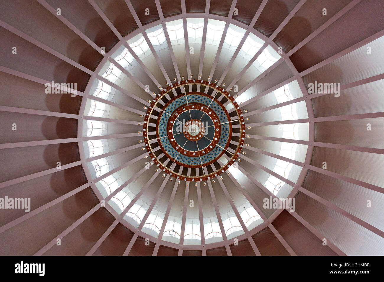 View over the dome of Sheikh Khalifa Mosque in Shymkent, Kazakhstan Stock Photo