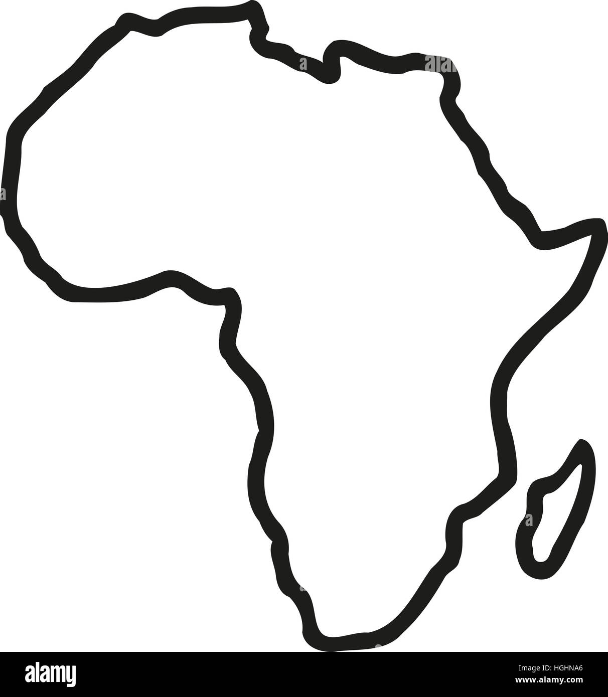 Africa map contour Stock Photo