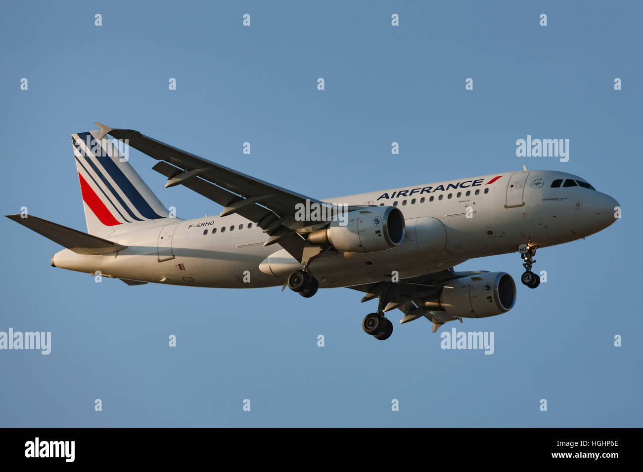 Airfrance Airliner landing in Copenhagen Stock Photo