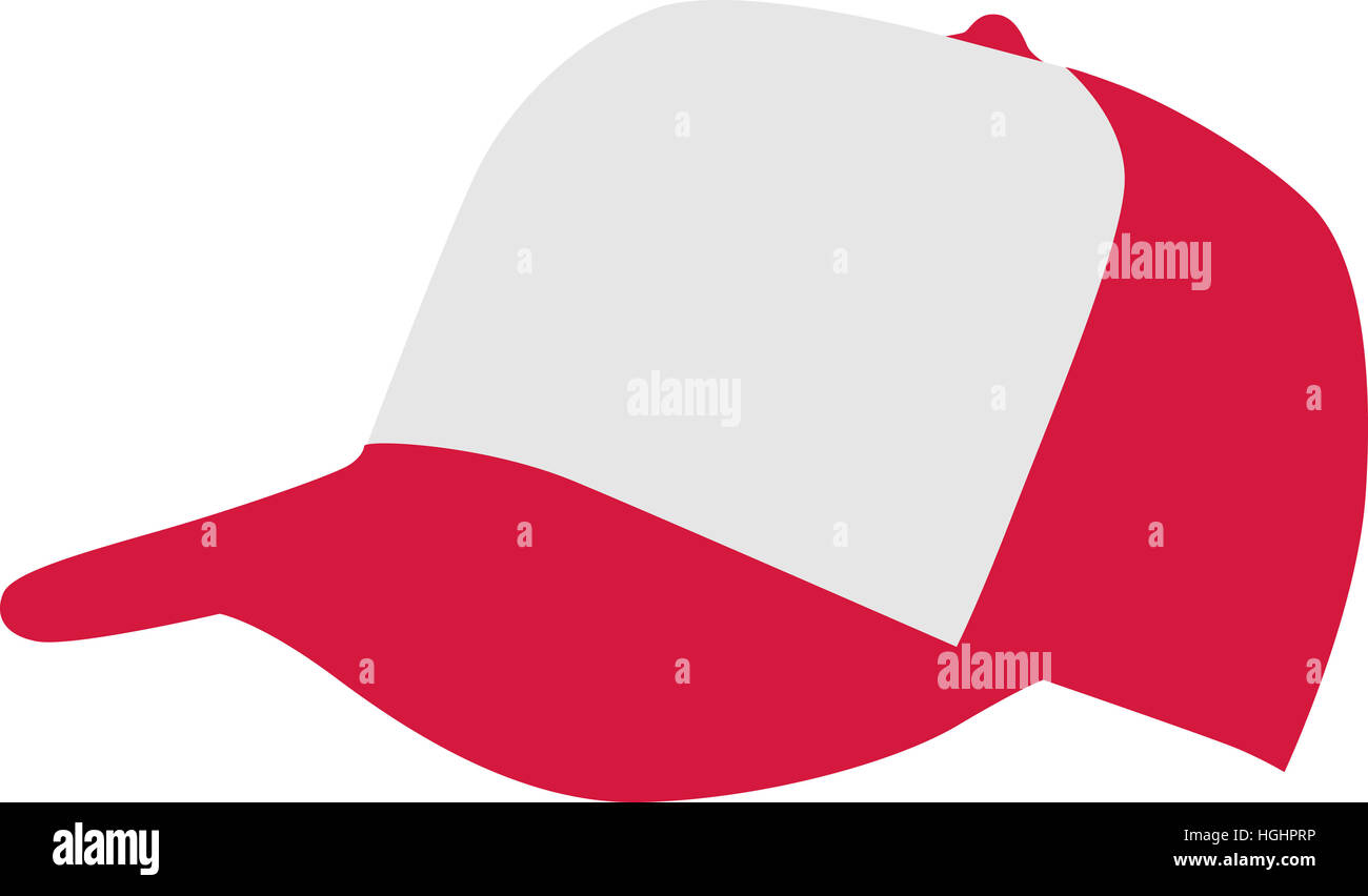 Red white baseball cap Stock Photo