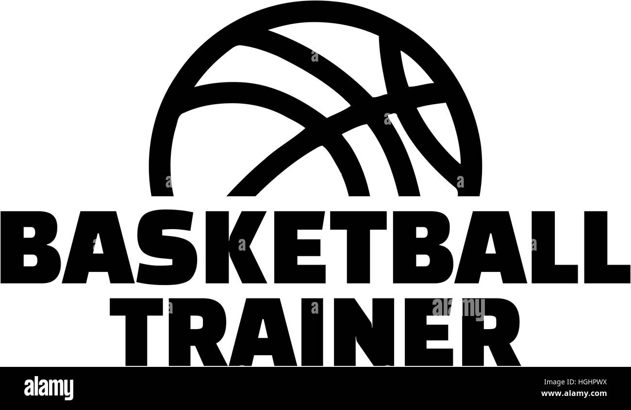 Basketball trainer with ball Stock Photo Alamy