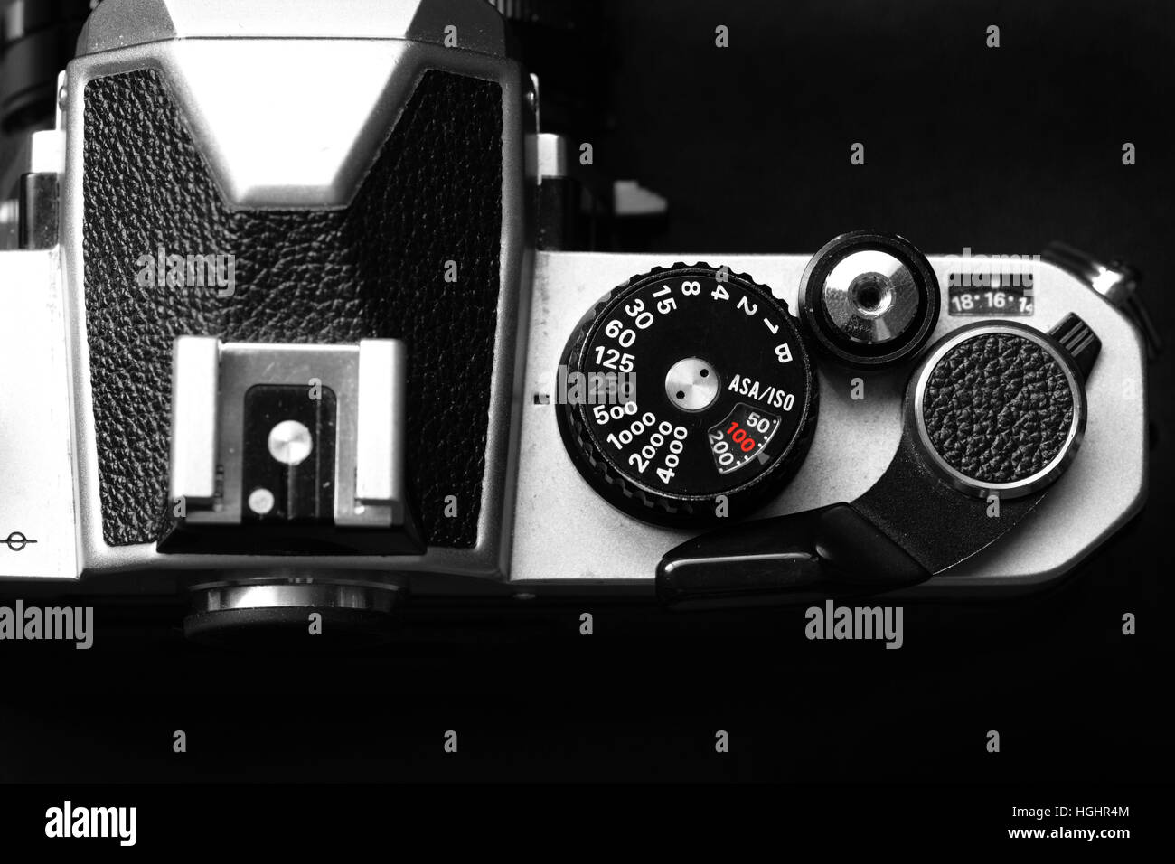 Vintage old film camera with manual focus lens Stock Photo Alamy