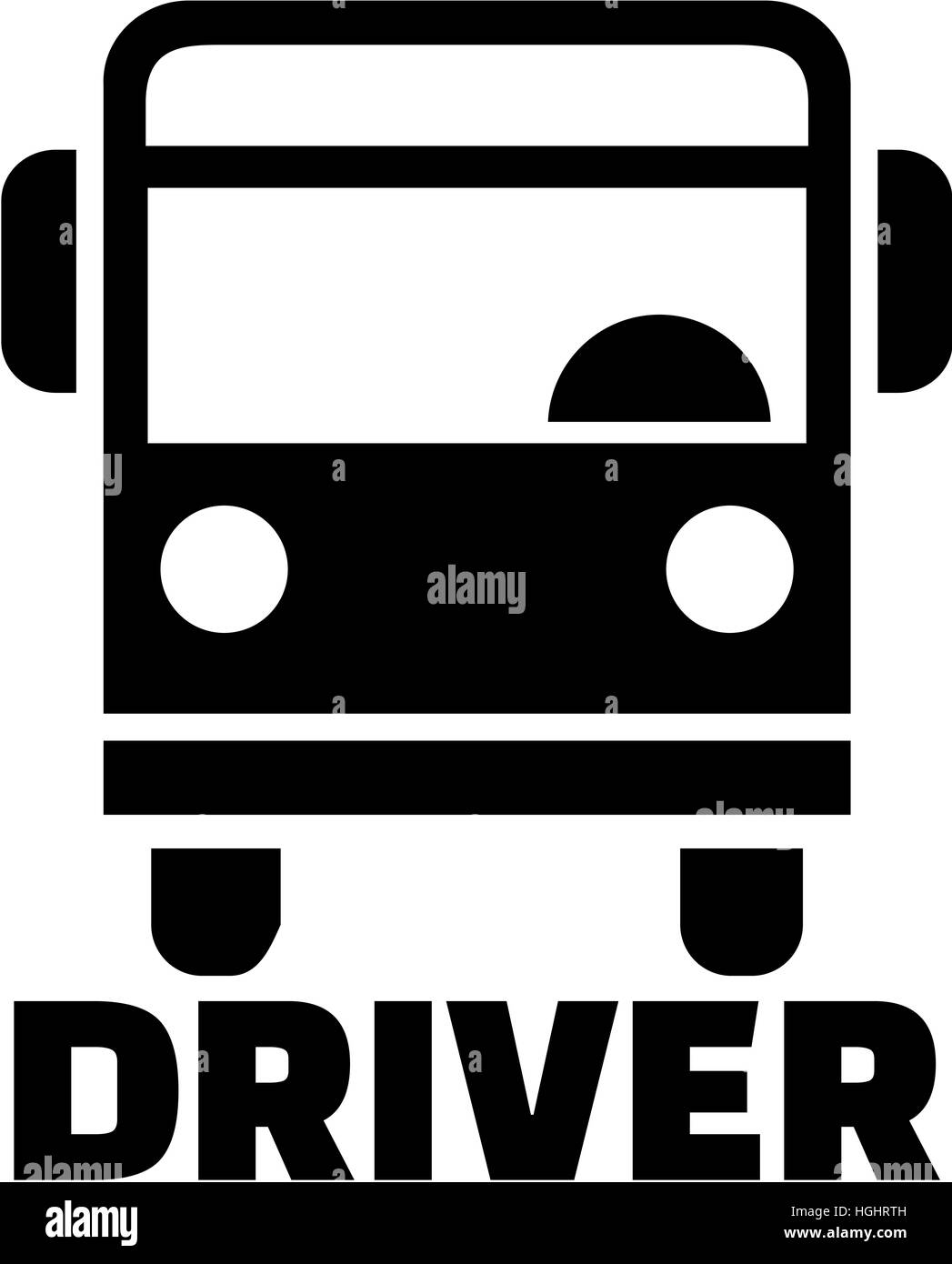 Bus icon and driver Stock Photo