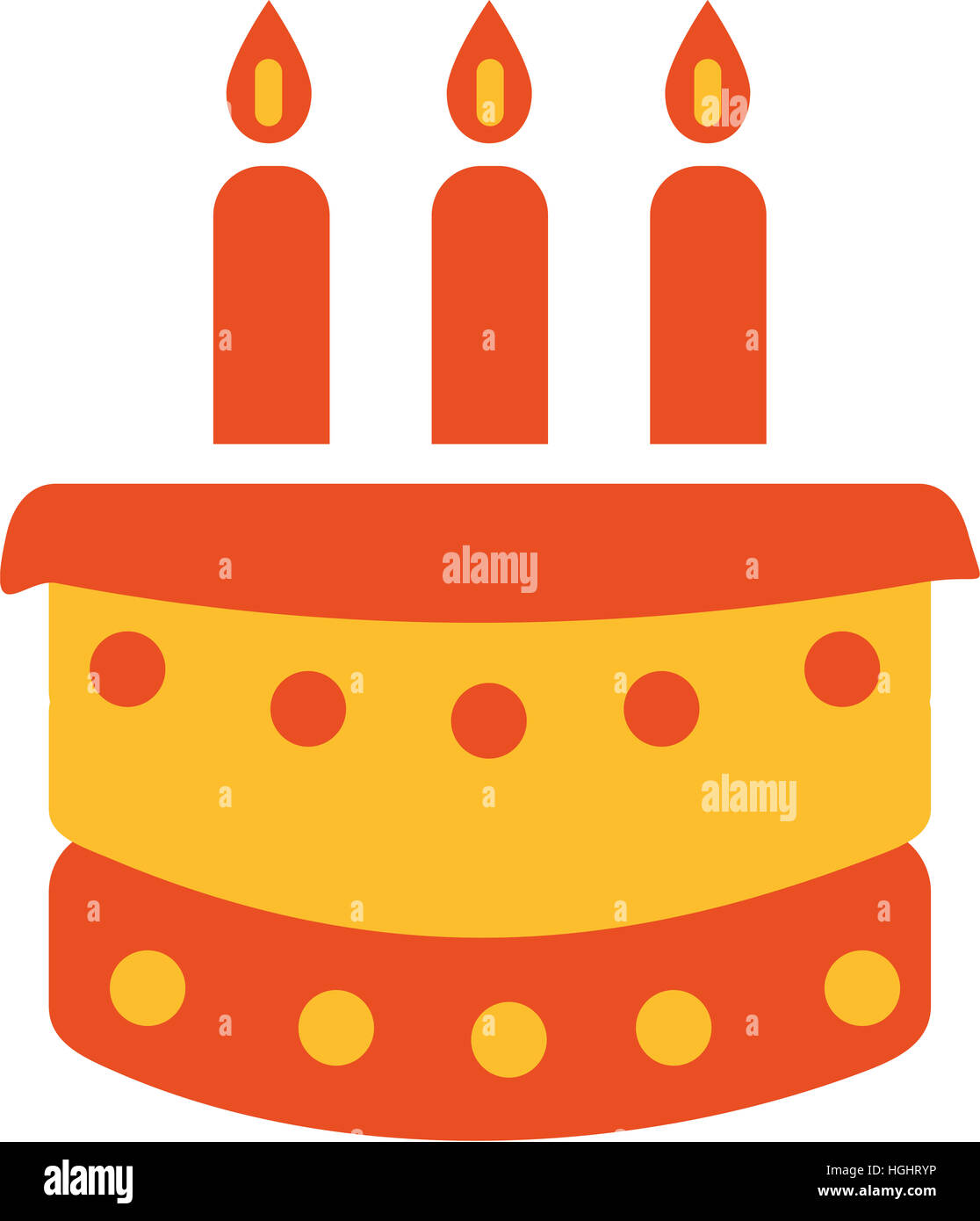 Birthday Cake with three candles Stock Photo Alamy