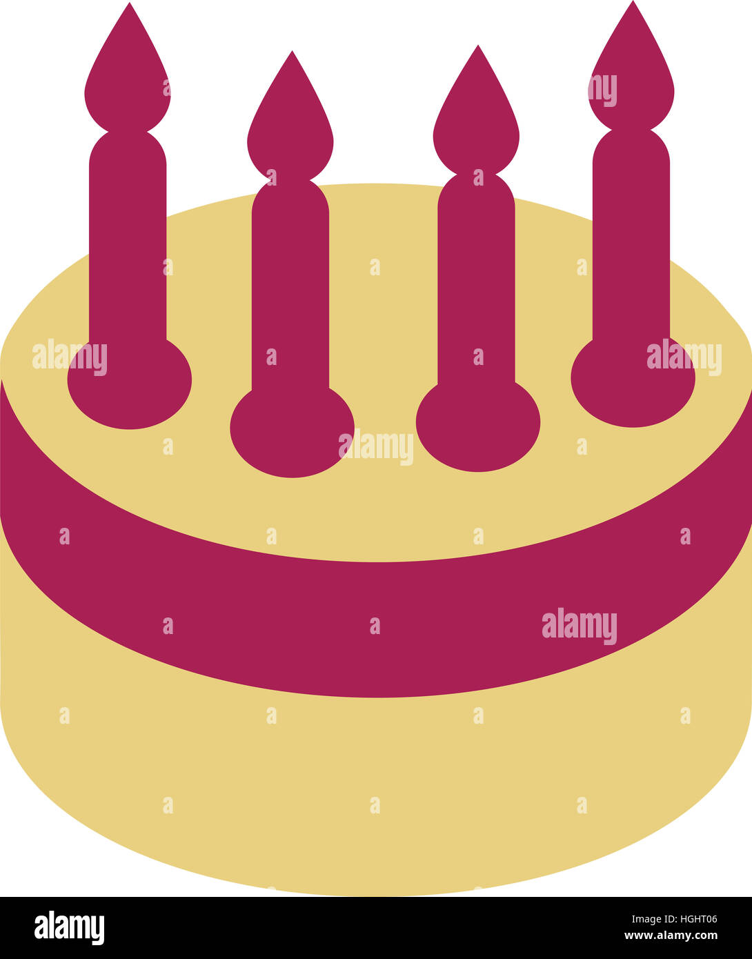 Birthday Cake with four candles Stock Photo Alamy