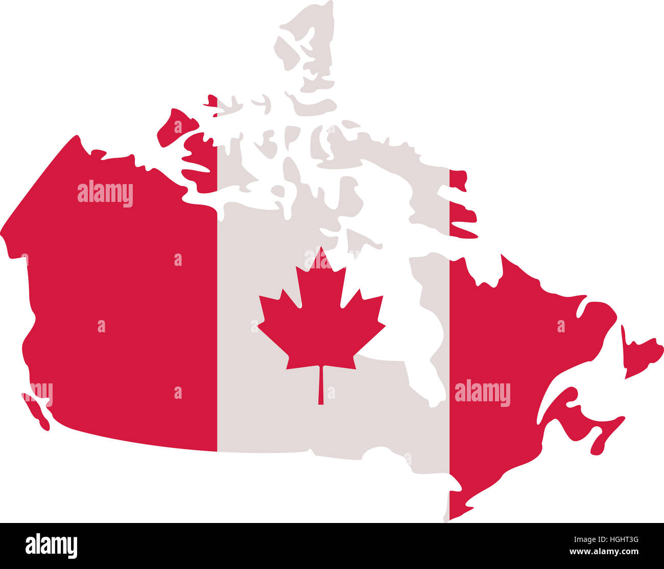 Canada Flag And Map Canadian Map With Canada Flag Stock Photo - Alamy