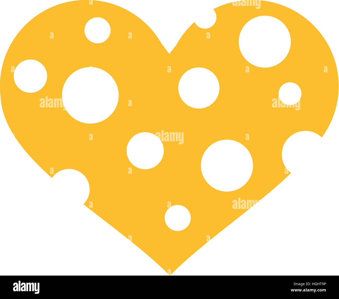 Cheese heart with wholes Stock Photo