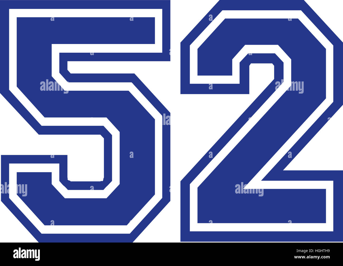 Fifty-two college number 52 Stock Photo - Alamy