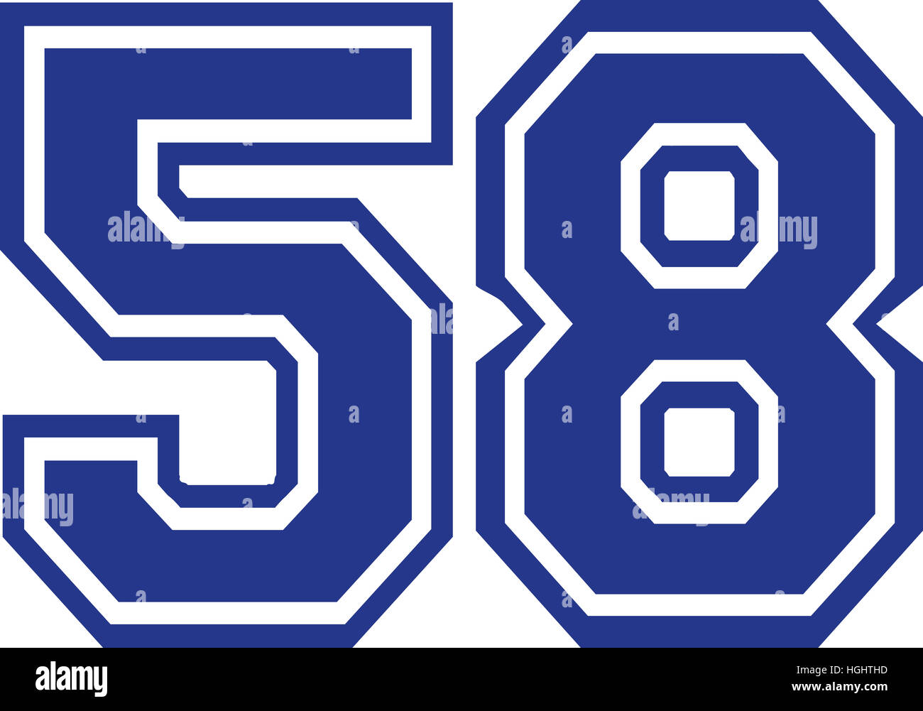 Fifty-eight college number 58 Stock Photo - Alamy