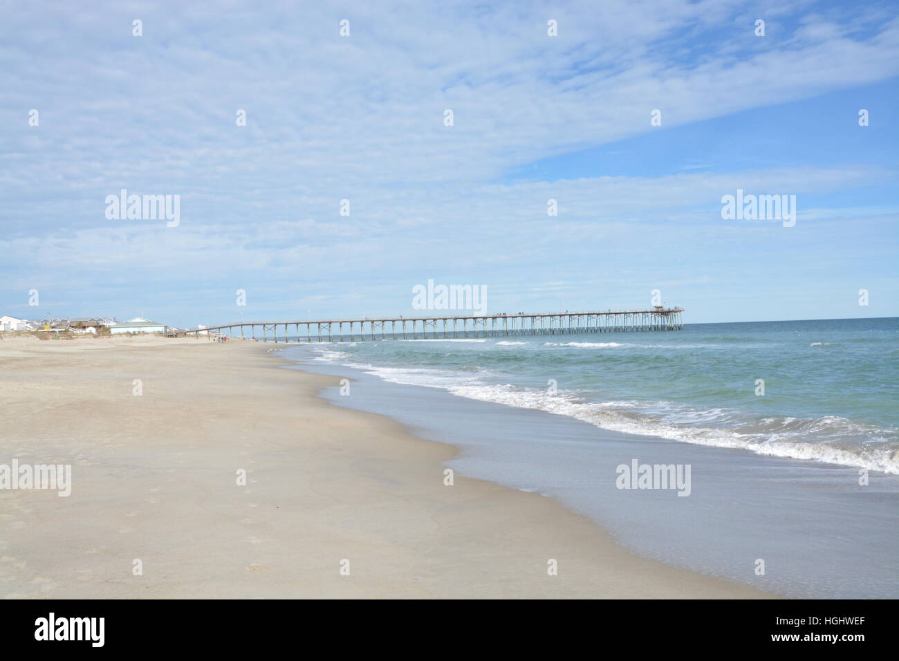 Ocean view in Kure Beach, North Carolina near the pier Stock Photo Alamy