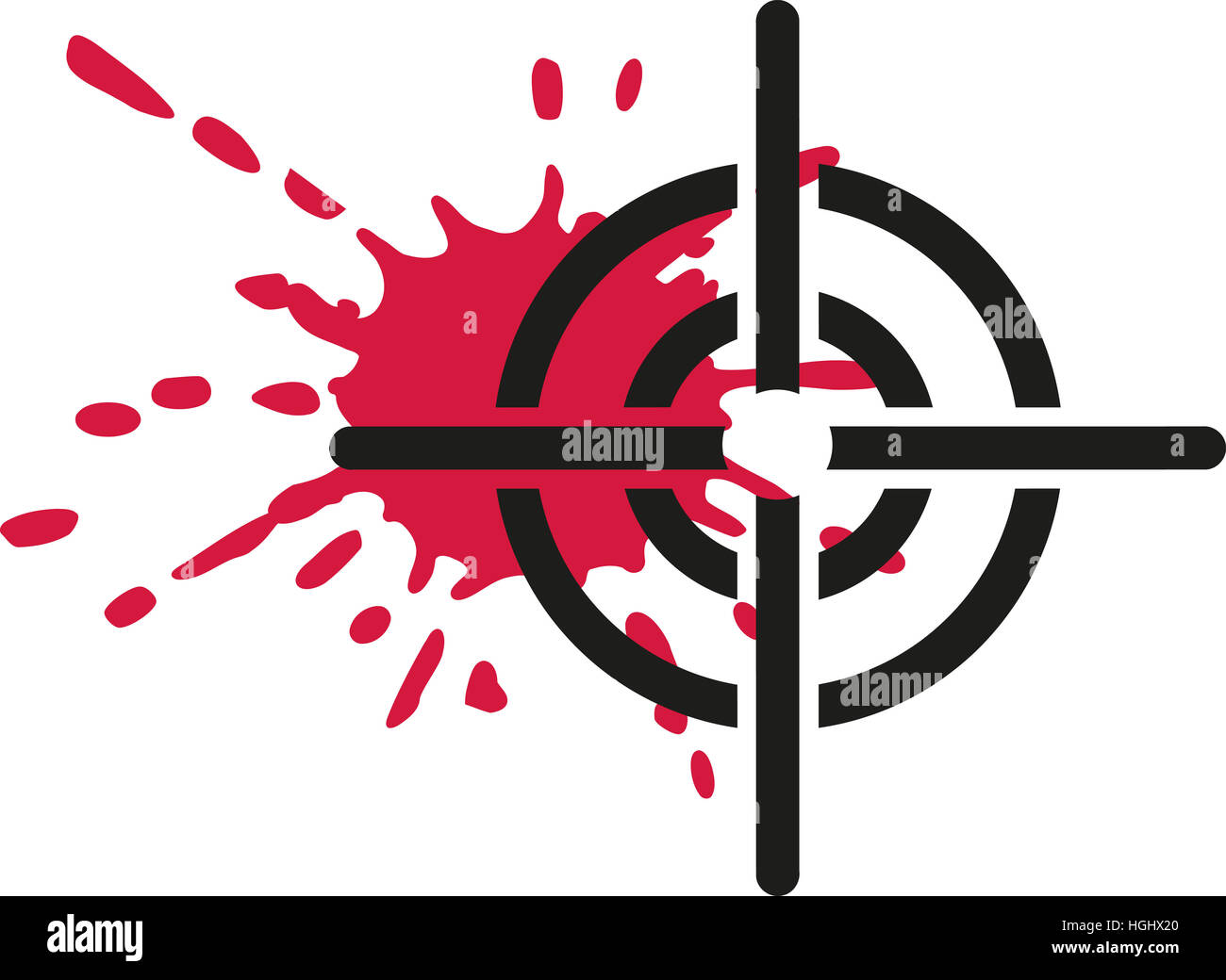 Crosshair with blood Stock Photo