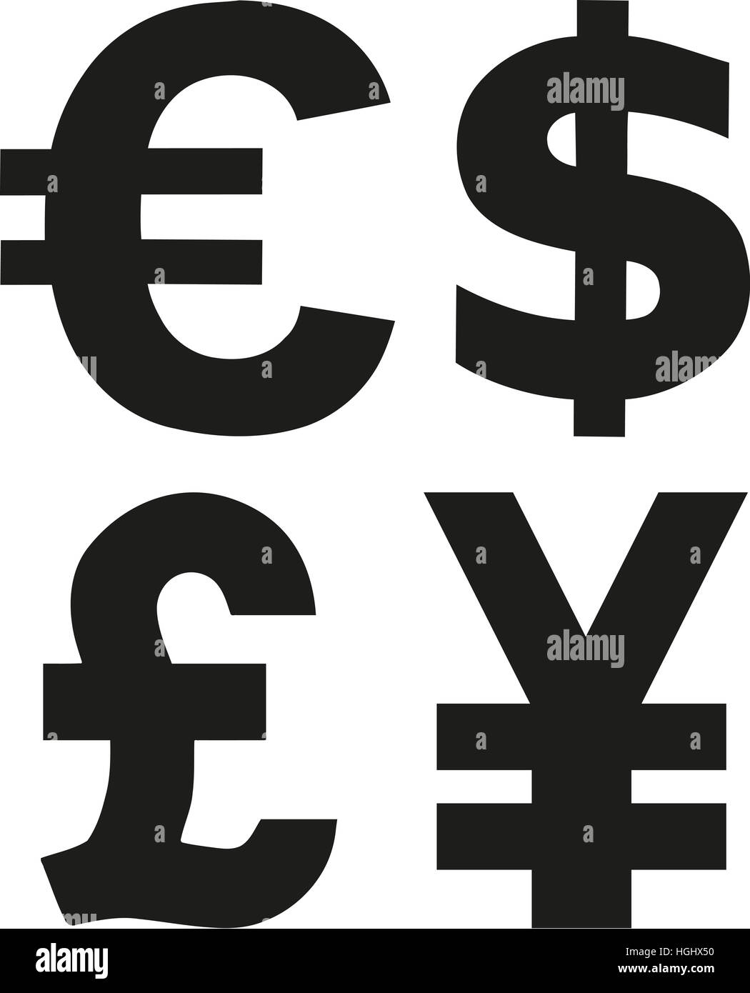 Currency symbols Stock Photo
