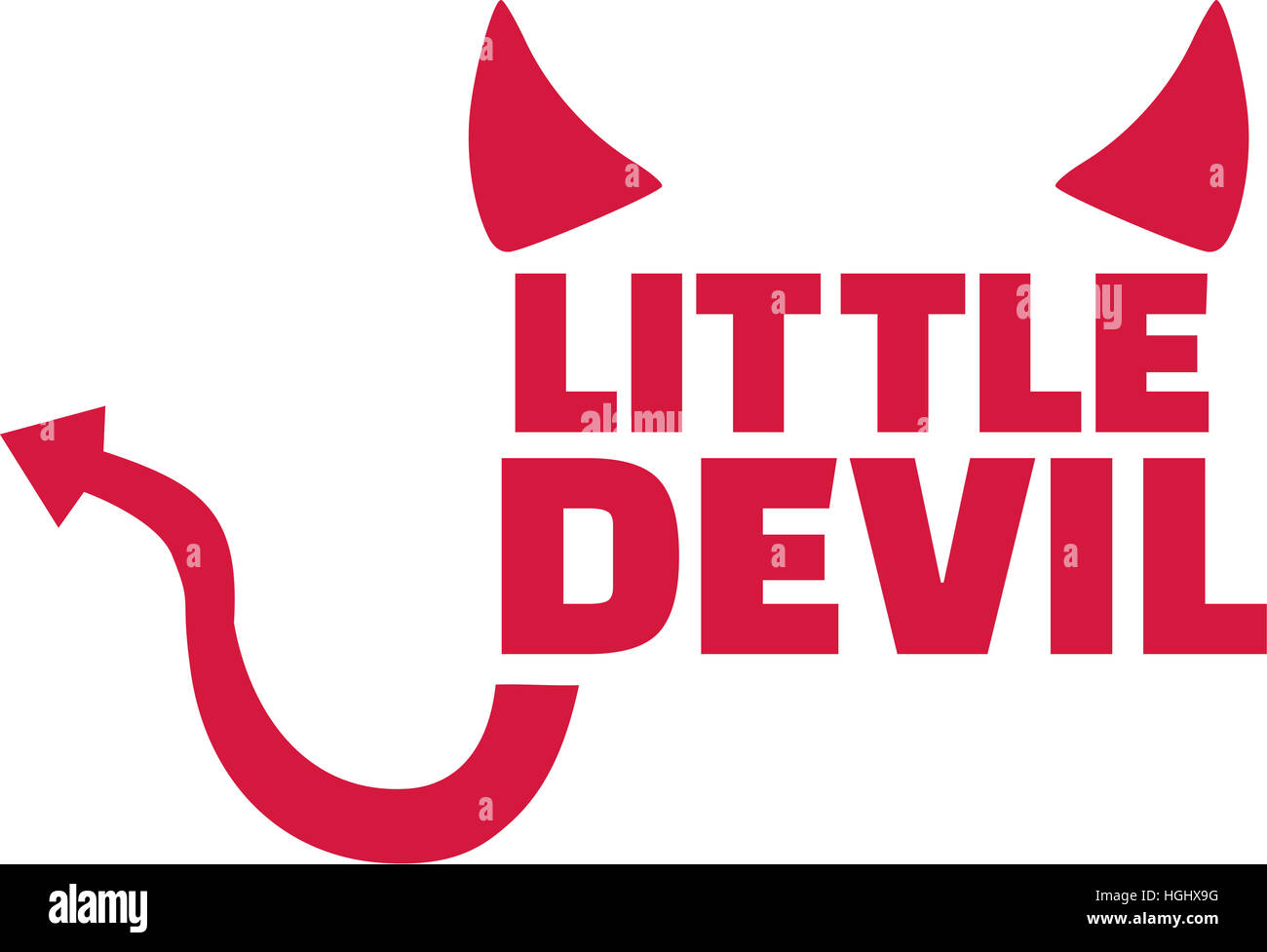 Little devil with horns and tail Stock Photo