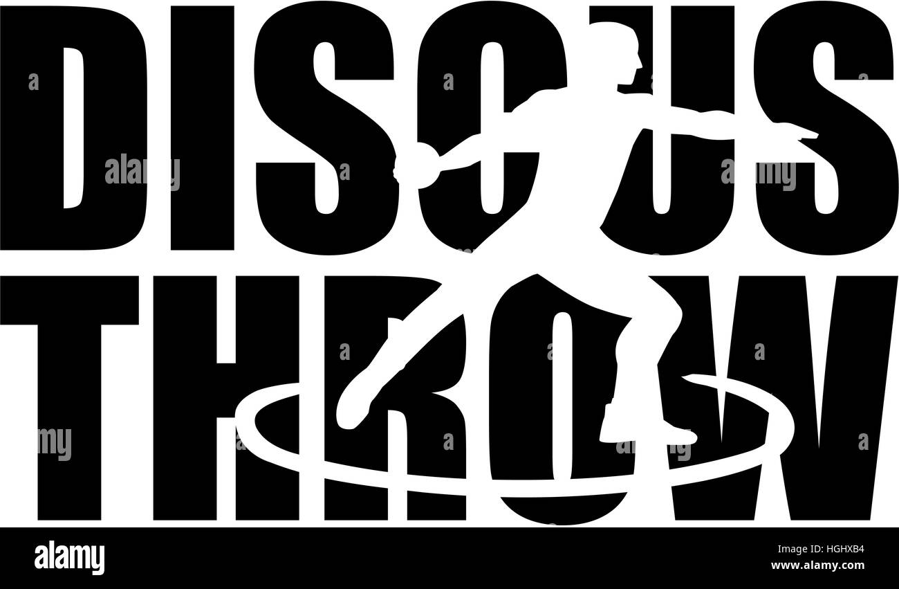 Discus throw word with athlete cutout Stock Photo Alamy