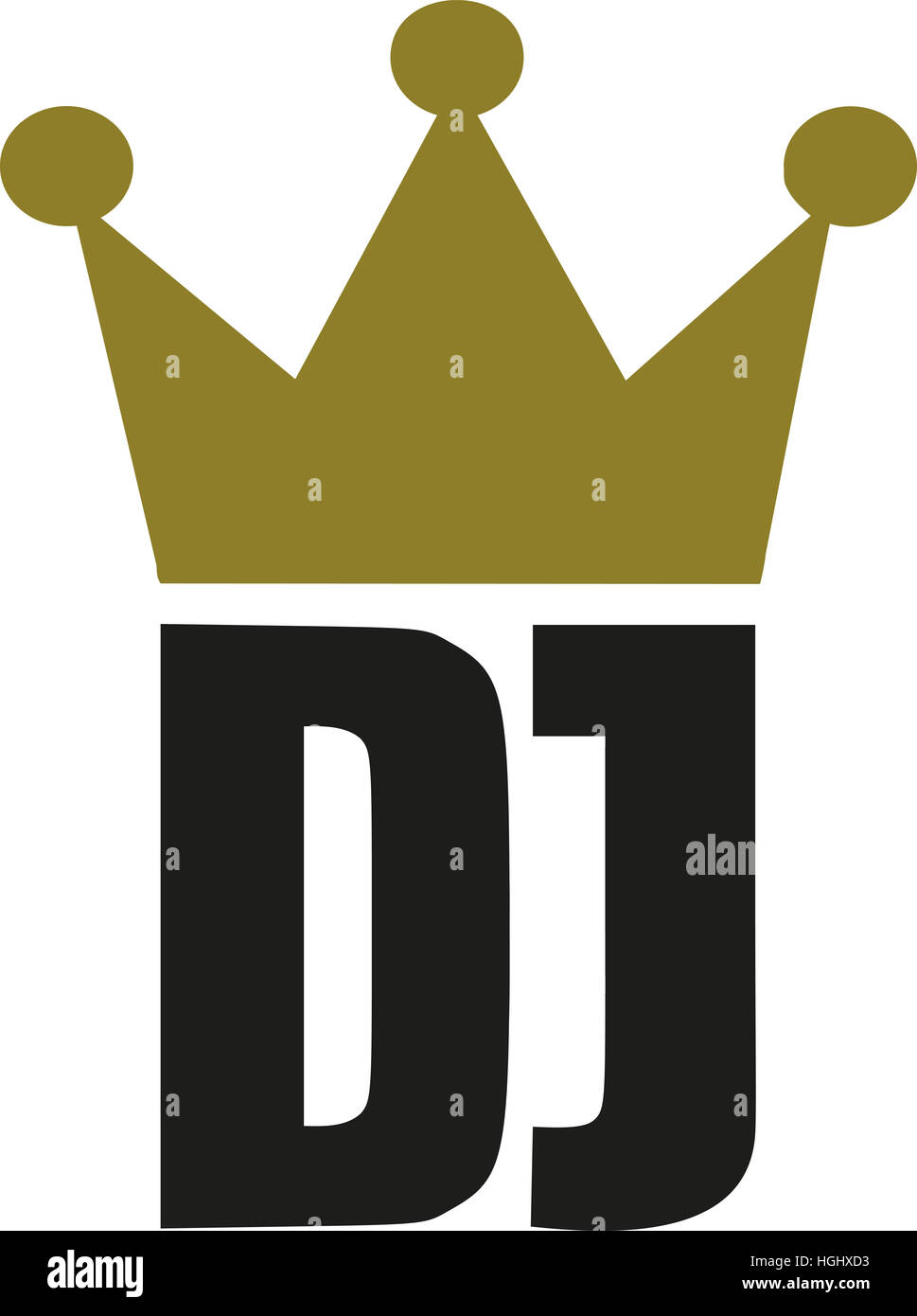 DJ letters with golden crown Stock Photo Alamy