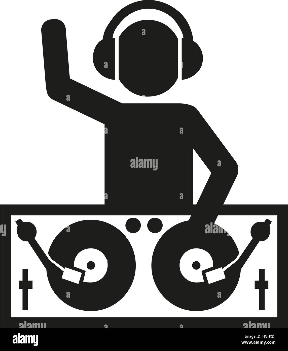 DJ at work pictogram Stock Photo - Alamy