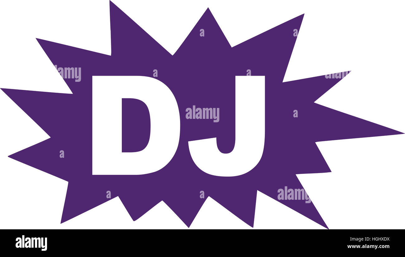 DJ in speech bubble explosion Stock Photo Alamy