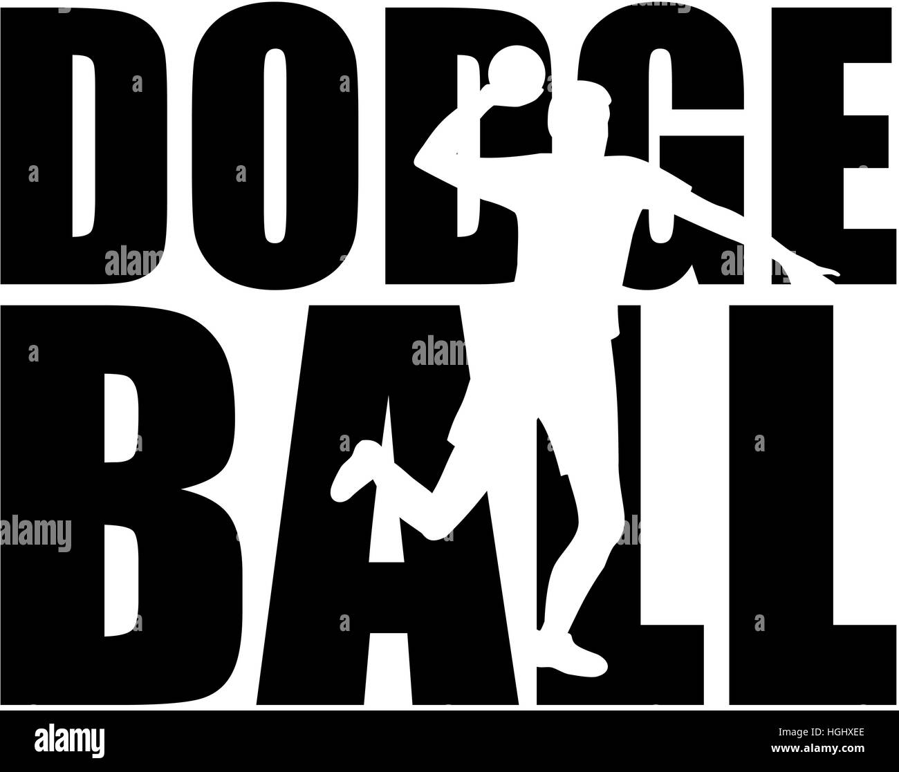 Dodgeball word player silhouette hires stock photography and images Alamy