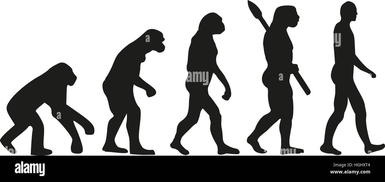 Darwin evolution of human Stock Photo