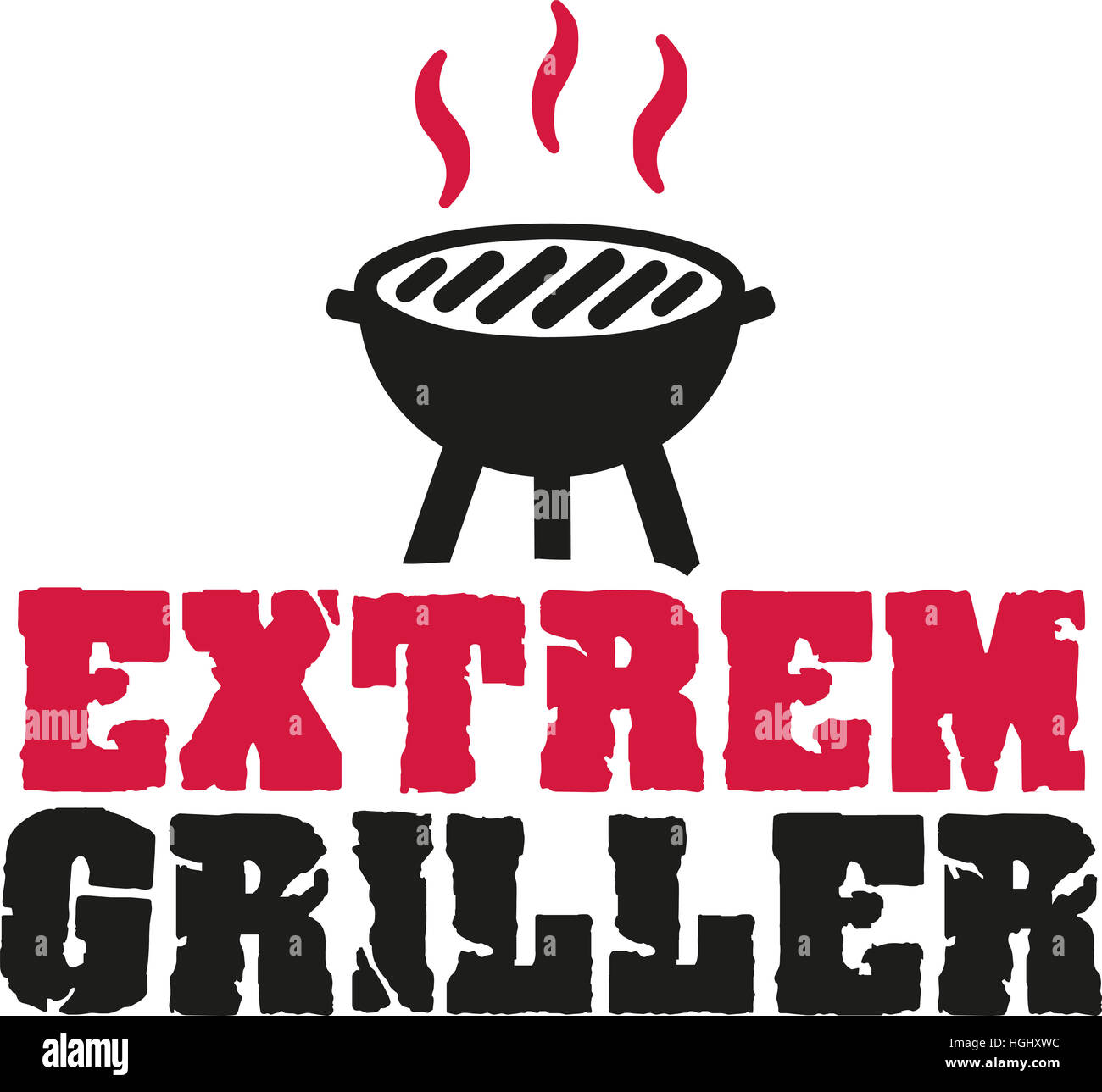 Extreme bbq  with hot grill Stock Photo