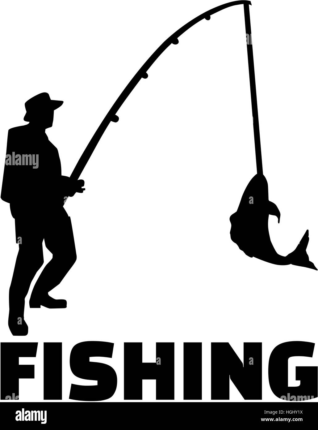 Isolated fishing rod Black and White Stock Photos & Images - Alamy