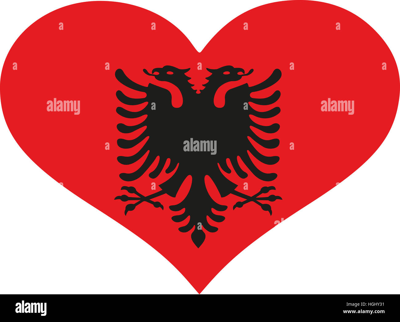 Albania flag heart Stock Photo - Alamy