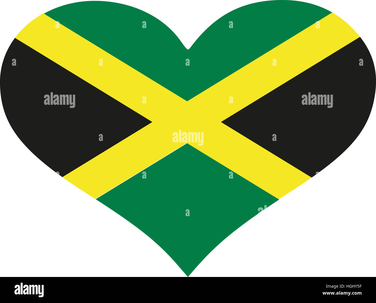 Jamaica flag heart Stock Photo