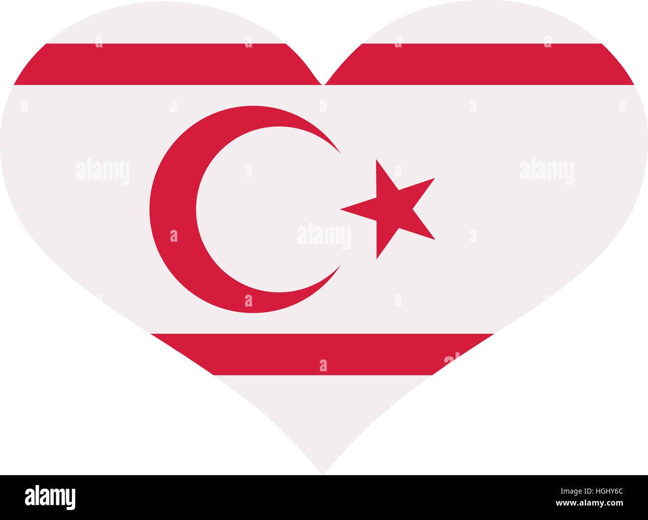 Northern Cyprus flag heart Stock Photo