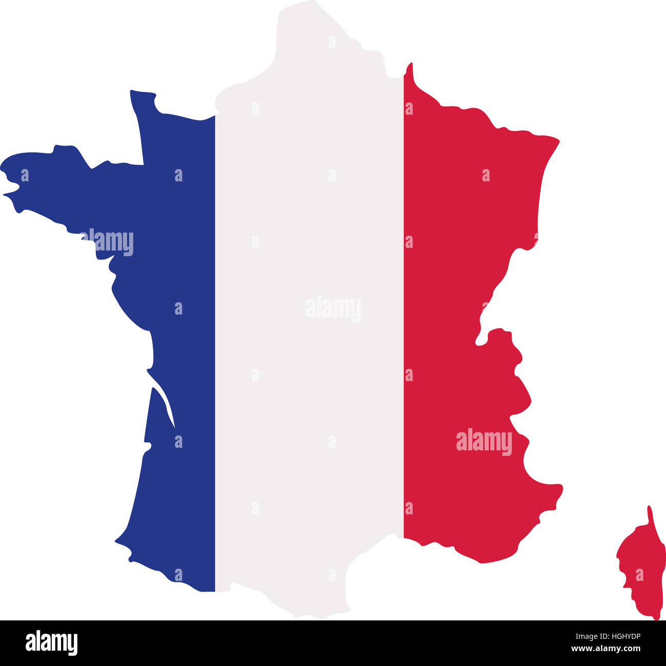 France map with flag Stock Photo