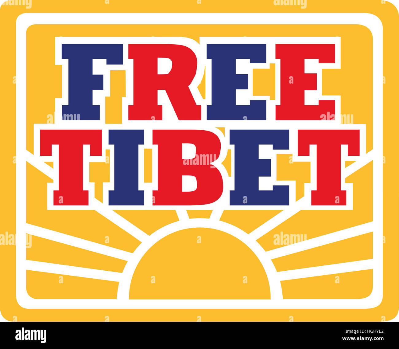 Free Tibet with flag Stock Photo