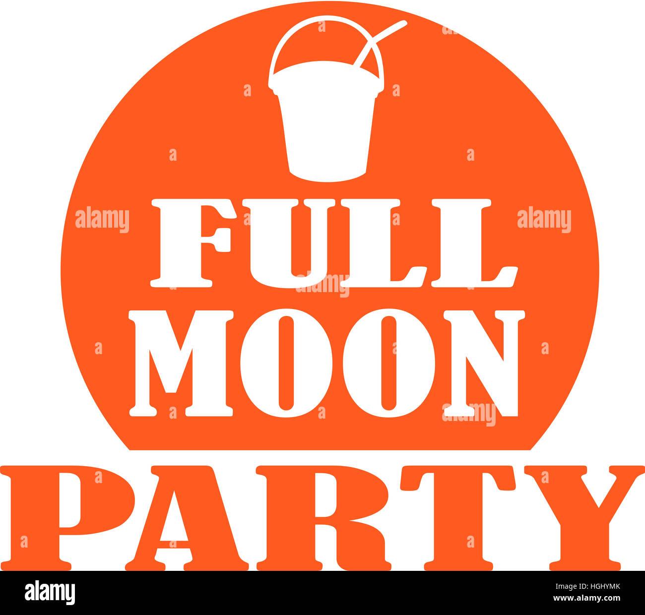 Full moon party with bucket Stock Photo