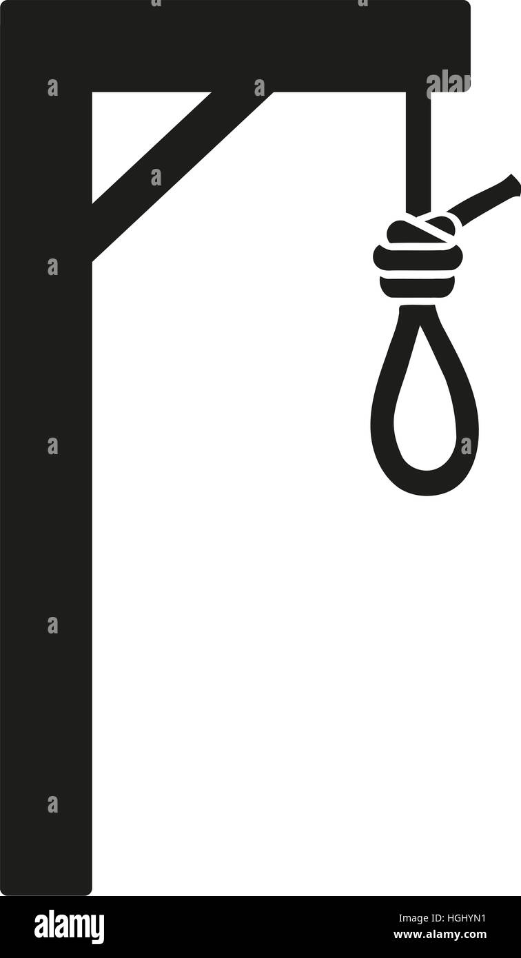 Gallows with rope, hangman's knot Stock Photo