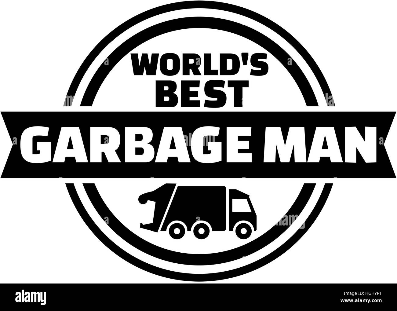 World's best garbage man Stock Photo