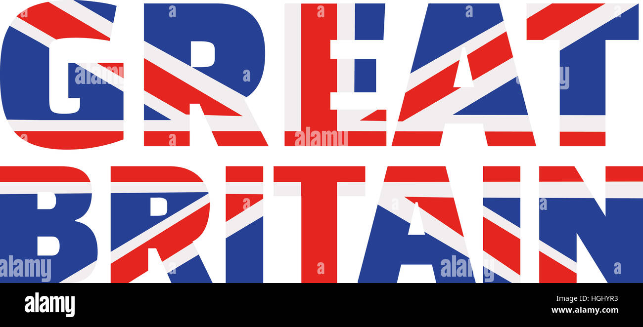United Kingdom flag word Stock Photo