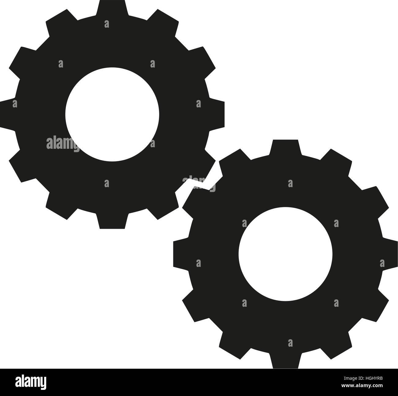 Two gear wheels icon Stock Photo