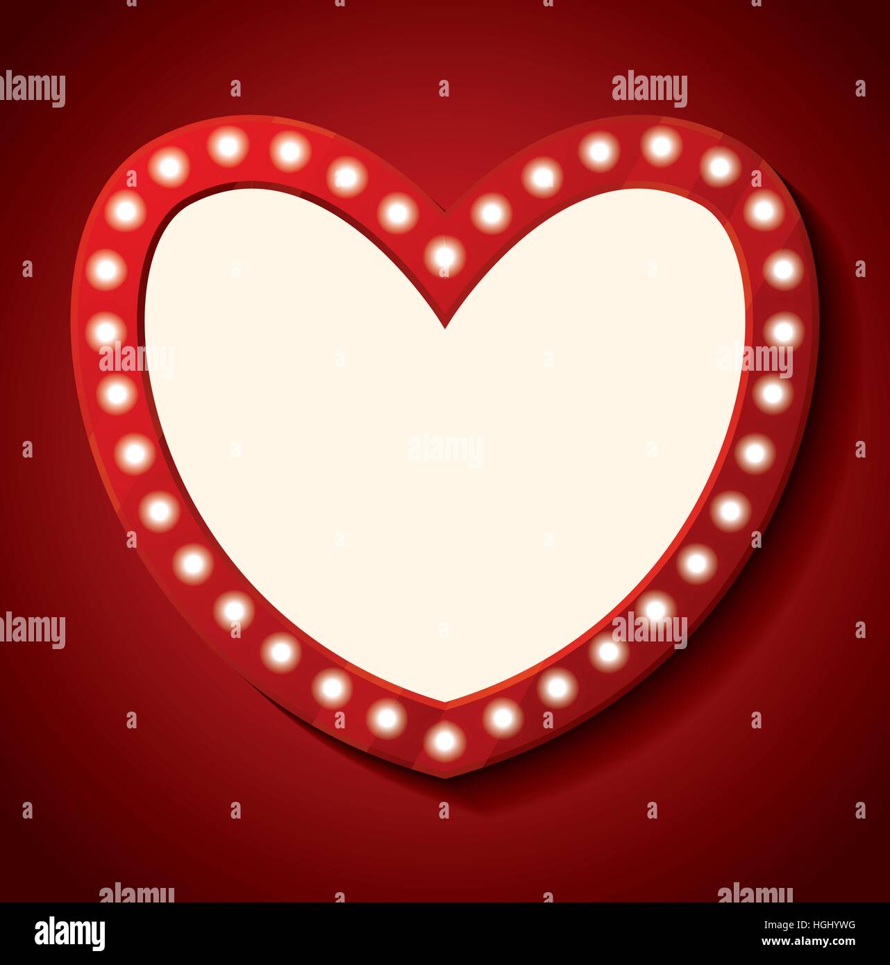Happy Valentine's Day Greeting Card. Empty Heart. Vector Illustration. Stock Vector
