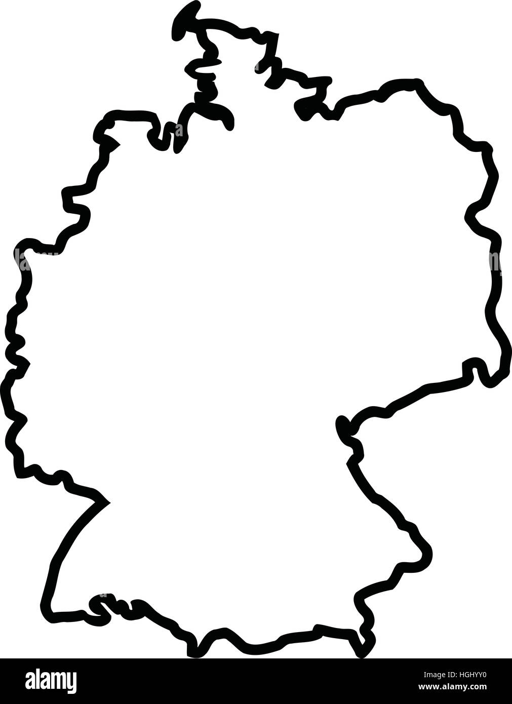 Germany map contour Stock Photo