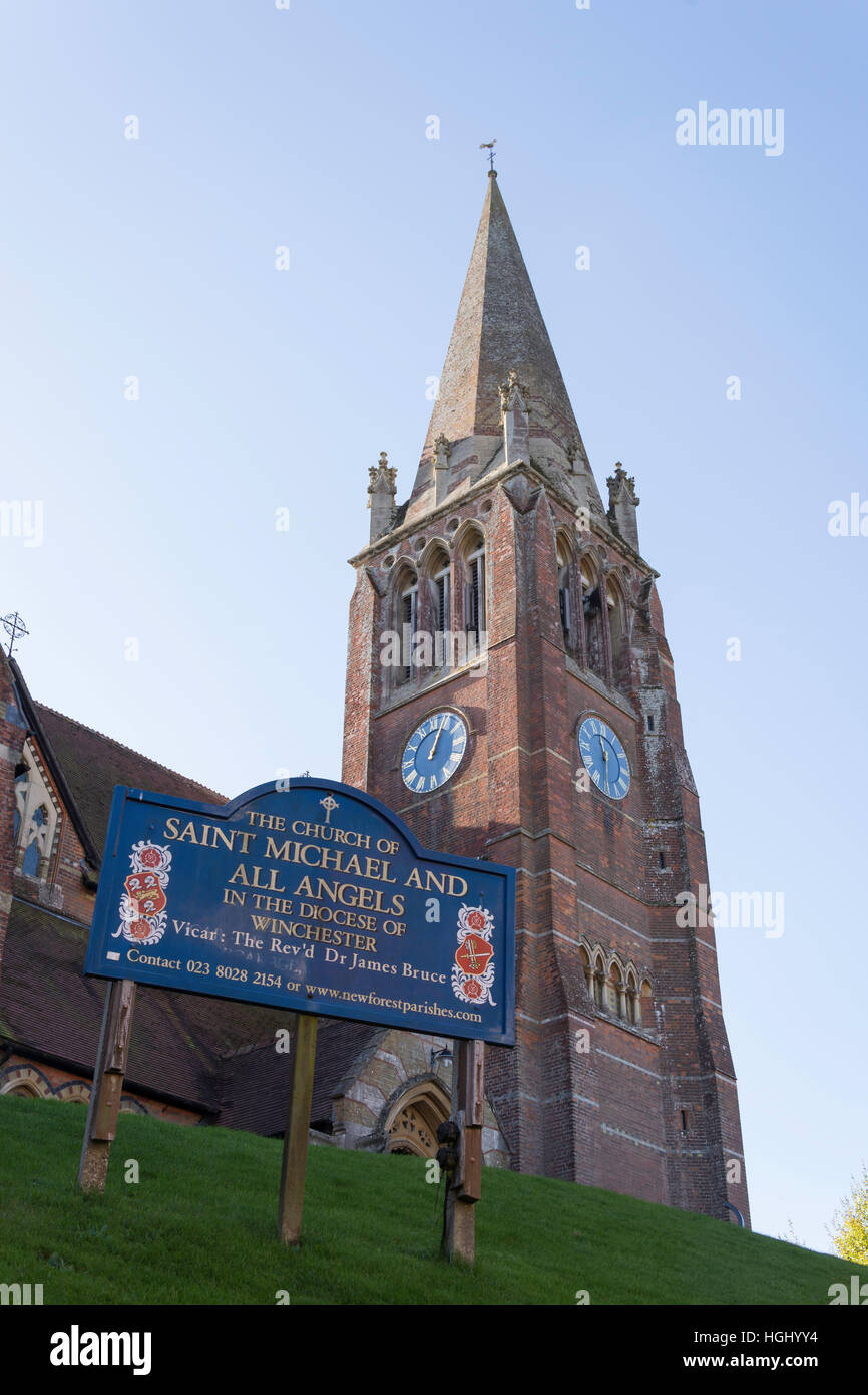 St Michael's Church, High Street, Lyndhurst, Hampshire, England, United Kingdom Stock Photo