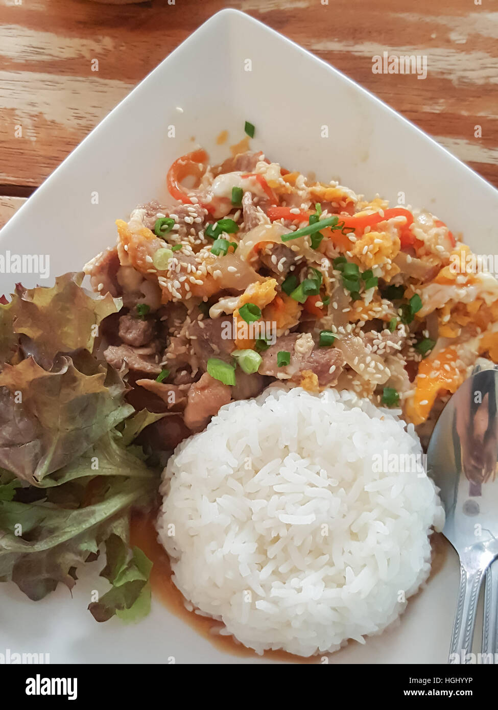 Kaow Close-up,Thai food style: