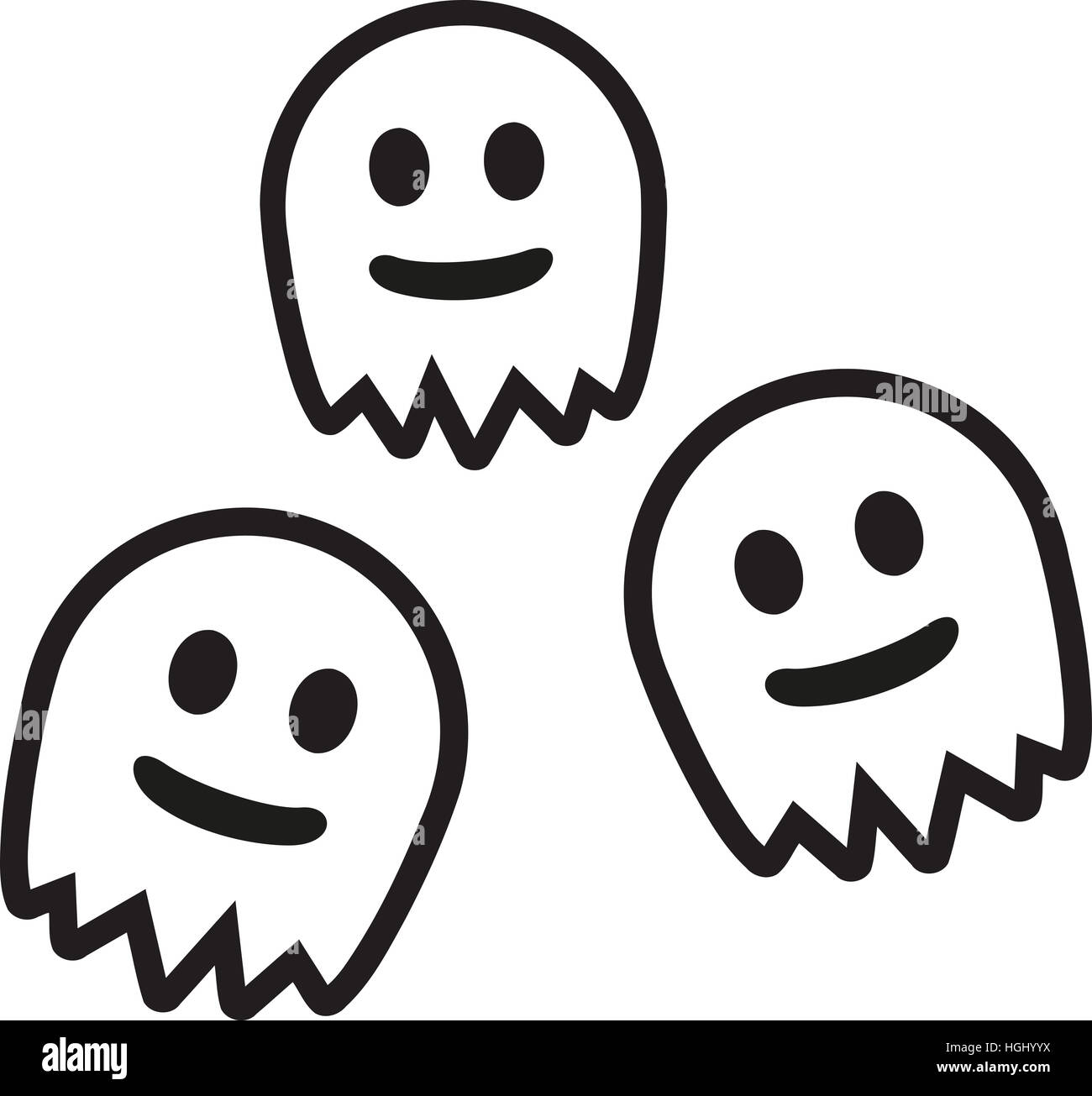 Three cute ghosts Stock Photo