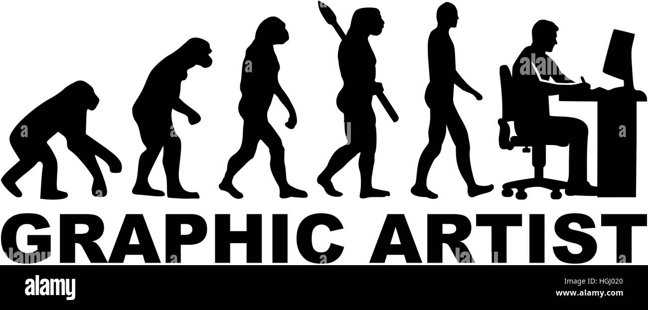 Evolution graphic artist Stock Photo