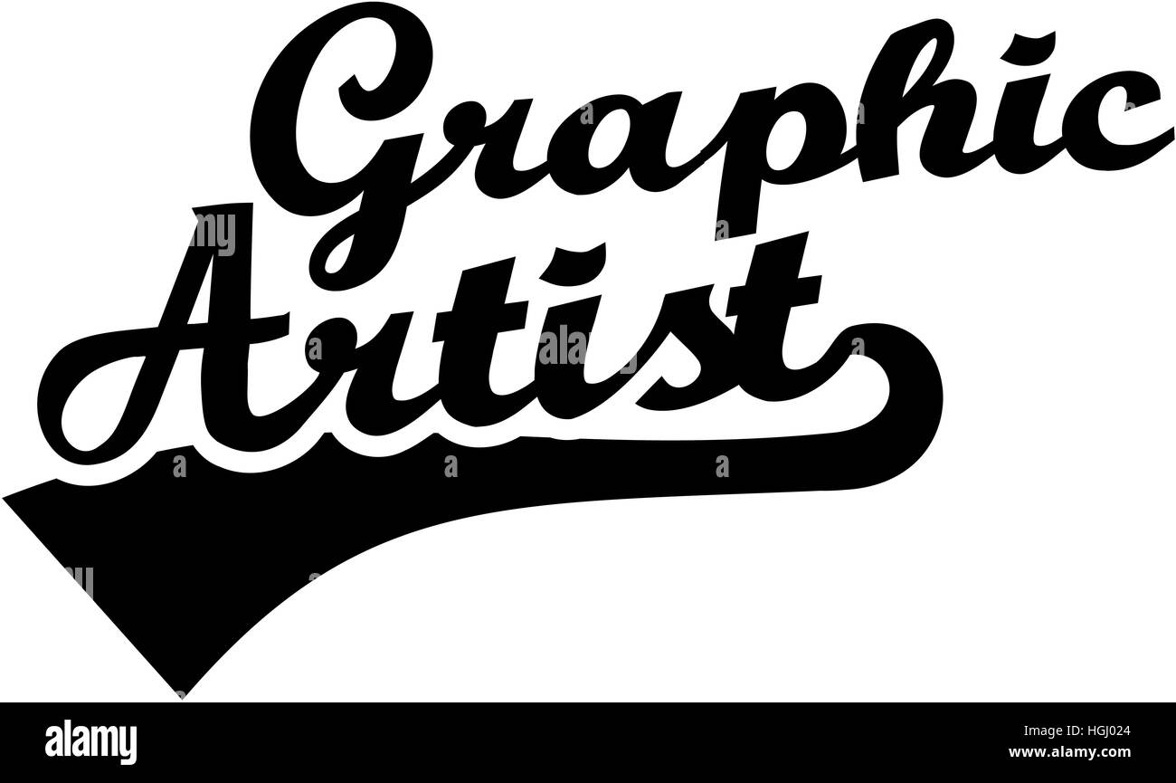 Graphic artist retro font Stock Photo