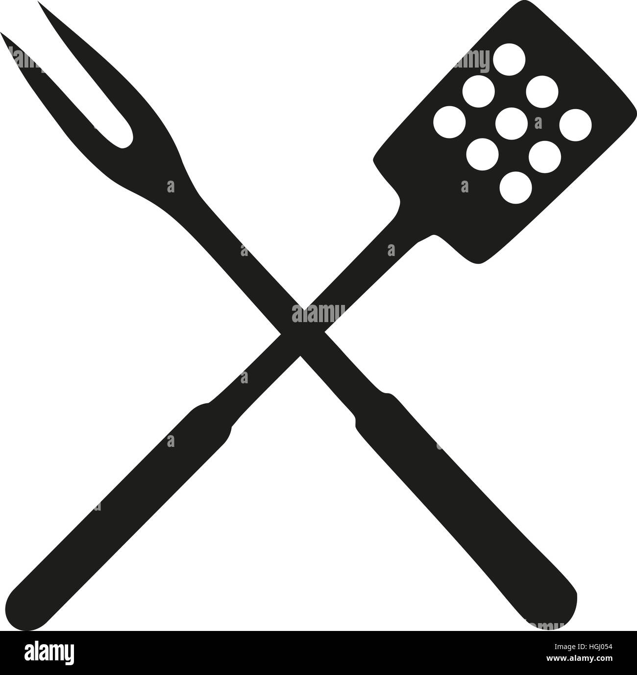 BBQ grill spatula and fork Stock Photo Alamy