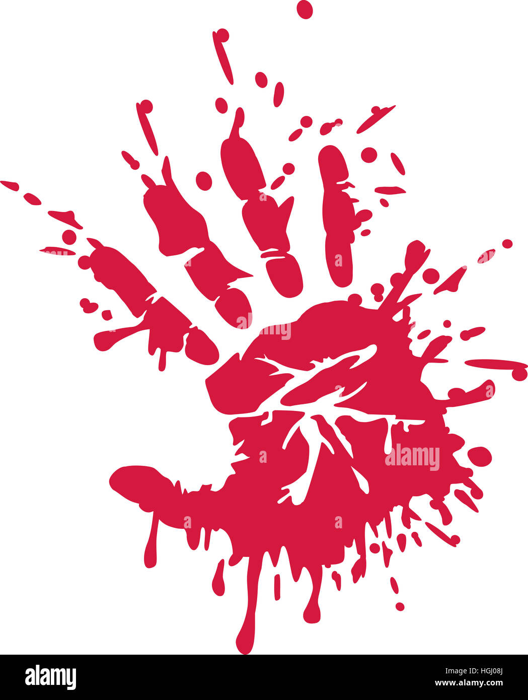 bloody handprint smear vector